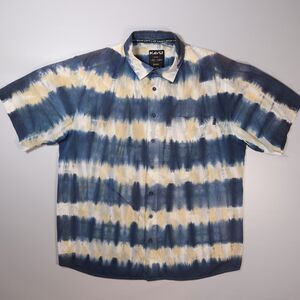 KAVU Men's Large L Tie Dyed Short Sleeve Shirt Button Hiking